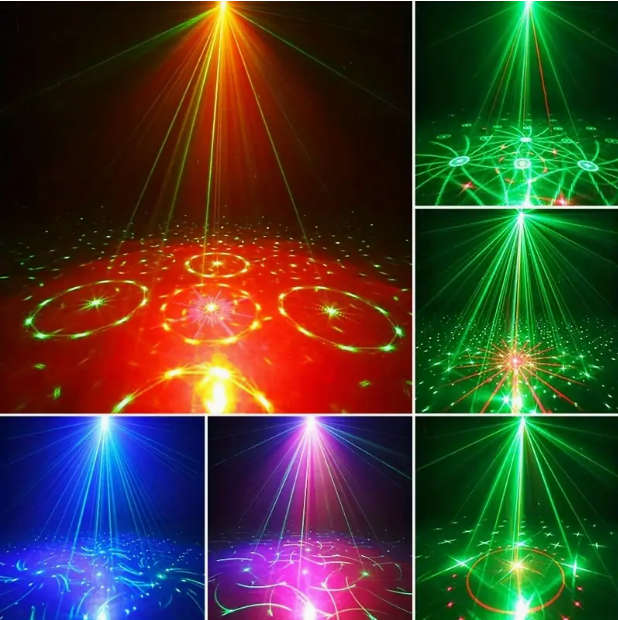 USB Voice-Controlled Laser Light Show - Colorful Flashing Stage & Bar Lights with Remote Control