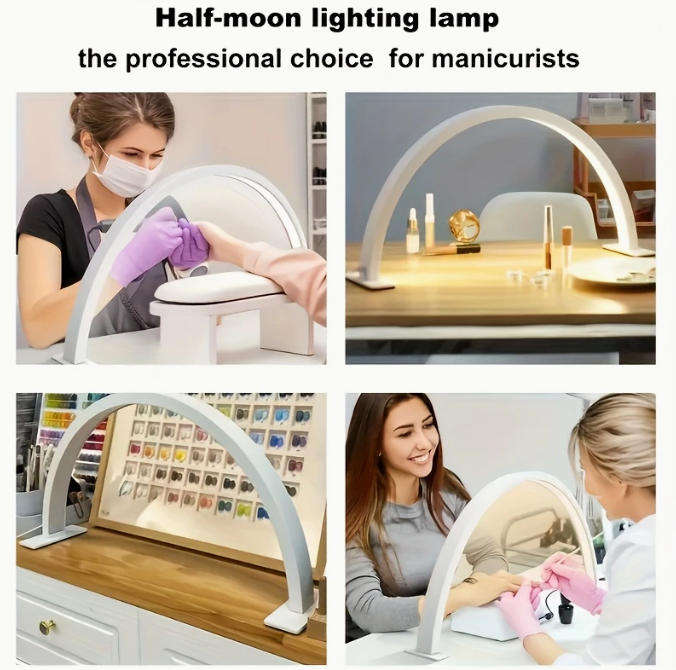 USB-Powered LED Desk Lamp with Button Switch - Sleek Curved Design
