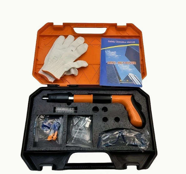 Heavy-duty steel nail machine kit with carry case