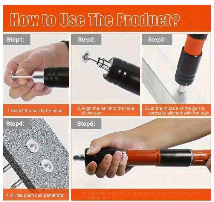 Heavy-duty steel nail machine kit with carry case