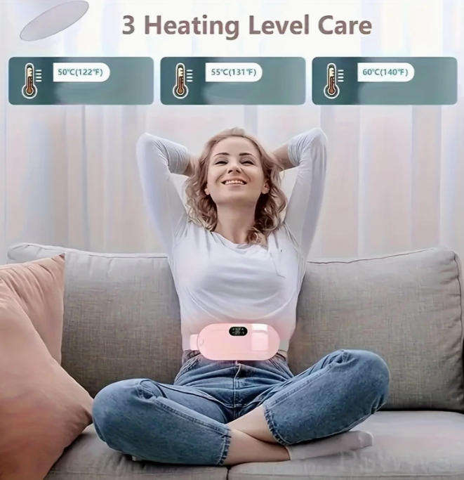 USB Rechargeable Portable Menstrual Heating Pad - Abdominal & Waist Massage Mat with Lithium Battery