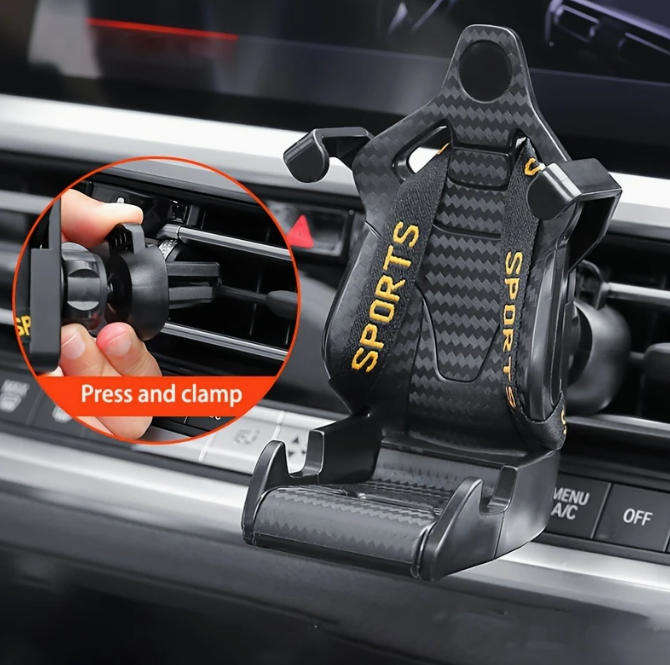 Car Seat Phone Holder - Red Strap