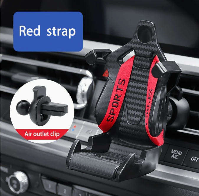 Car Seat Phone Holder - Red Strap