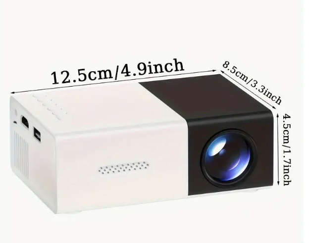 Compact HD Projector for Home Theater Smartphone Screen Mirroring, Portable Design + Screen