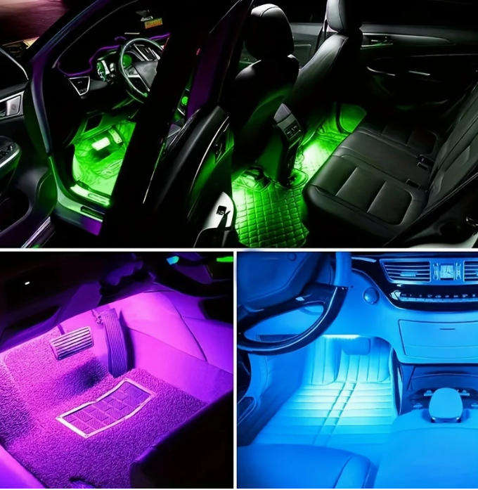 Car Ambient Light RGB Footwell Light 48LED Colorful Mood Light with Music Sync
