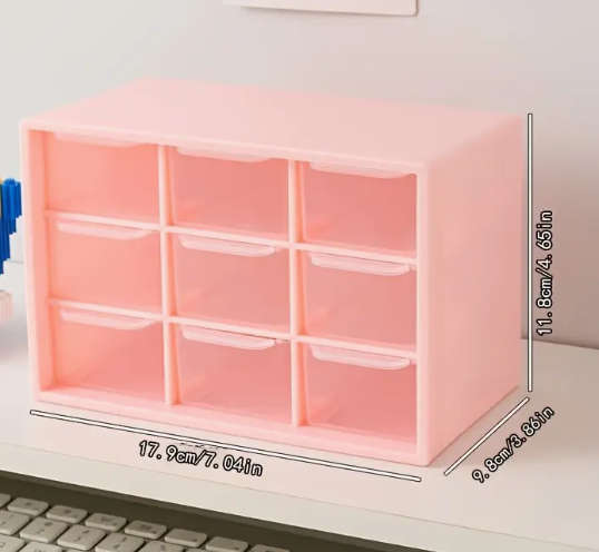 Multipurpose 9-Grid Plastic Drawer Organizer  - Mint Green
