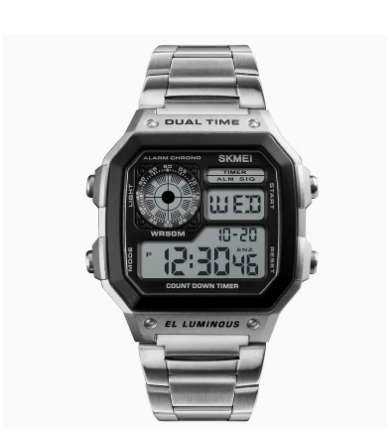 SKMEI Digital Men Stainless Steel LED Digital Sport Watch