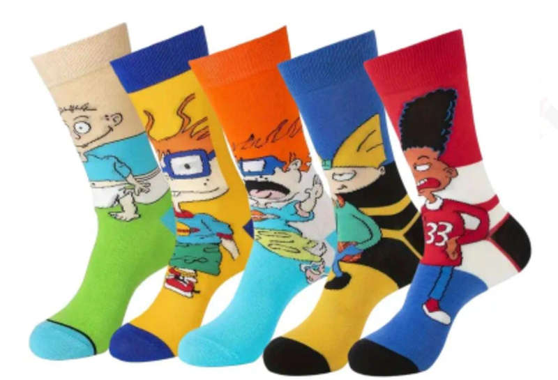 Cartoon Novelty funny happy crazy socks Unisex - Pack of 5 - Designs Sent Randomly