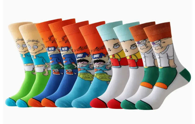 Cartoon Novelty funny happy crazy socks Unisex - Pack of 5 - Designs Sent Randomly