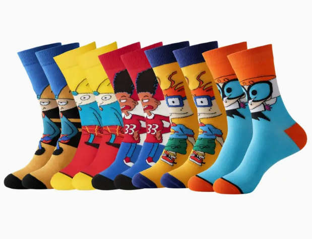 Cartoon Novelty funny happy crazy socks Unisex - Pack of 5 - Designs Sent Randomly