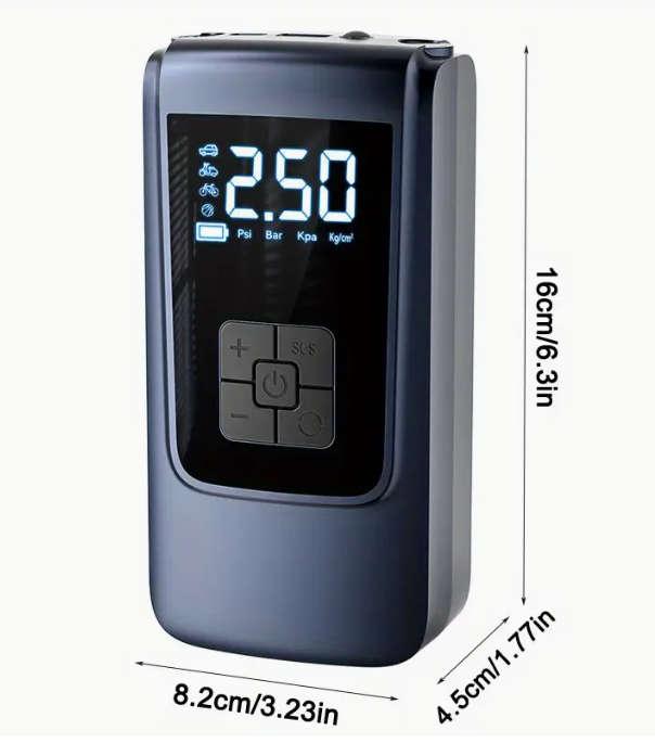 Cordless Tire Inflator, 150PSI Portable Air Compressor with LED Light & Digital Pressure Gauge