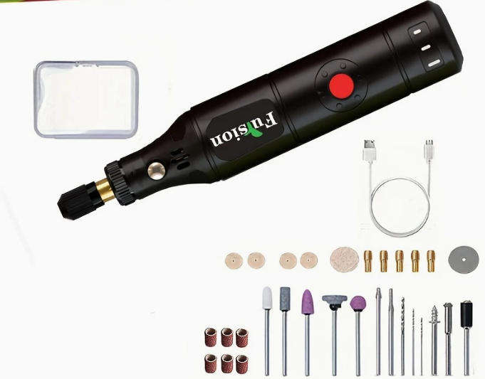 Compact Cordless Rotary Tool Kit - 3.7V, USB Rechargeable with 500mAh Lithium Battery, 3 Speeds