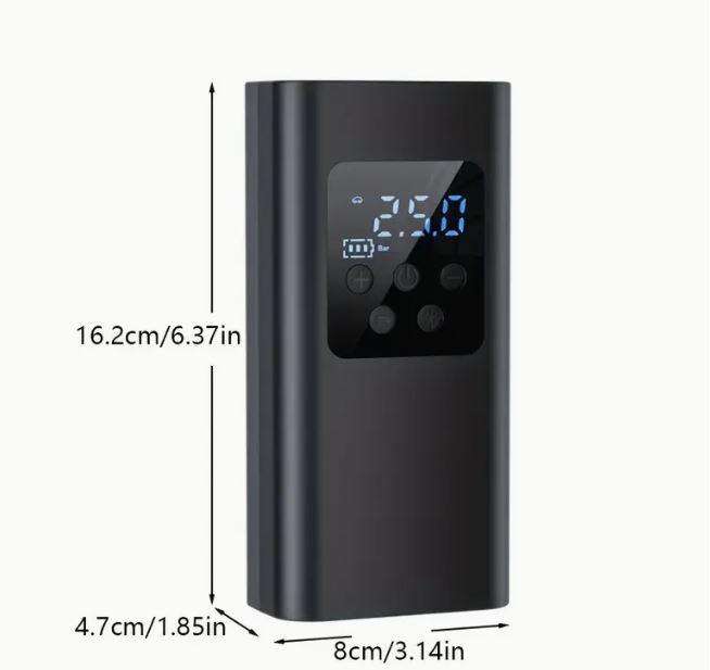 Portable Car Tire Inflator, Air Pump for Car Tires with Digital Pressure Gauge and LED Light