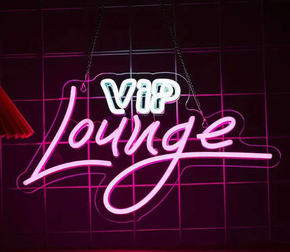 VIP Lounge Neon Sign: Elegant LED Lighting for Home Decor - USB Powered, Wall Mountable LED