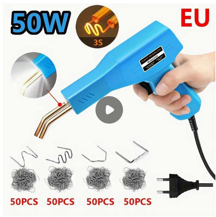 50W Plastic Welding Nail Gun Auto Body Fender Bumper Repair Kit Rapid Heating Hot Stapler Welding