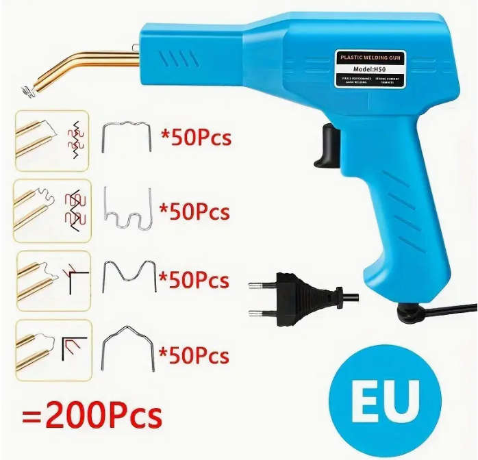 50W Plastic Welding Nail Gun Auto Body Fender Bumper Repair Kit Rapid Heating Hot Stapler Welding