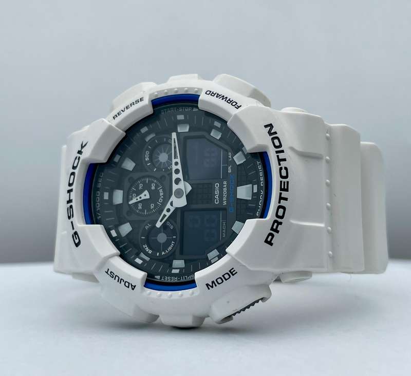 White Casio G shock GA-100B