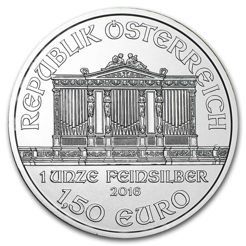 2016 Austrian Philharmonic Silver Bullion Coin (plus capsule)