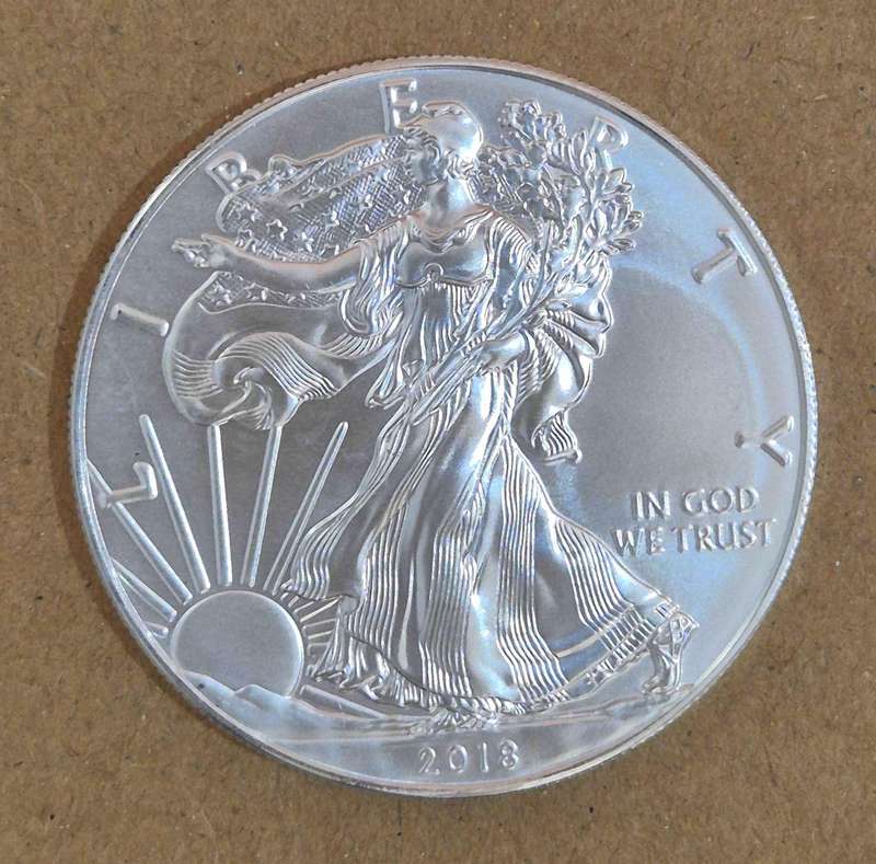 2018 1 oz American Silver Eagle Bullion Coin (incl capsule)