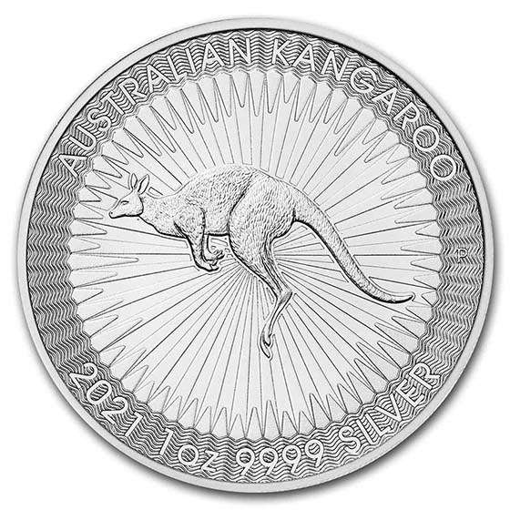 2020 Australia 1 oz Silver Kangaroo Bullion Coin (plus capsule)