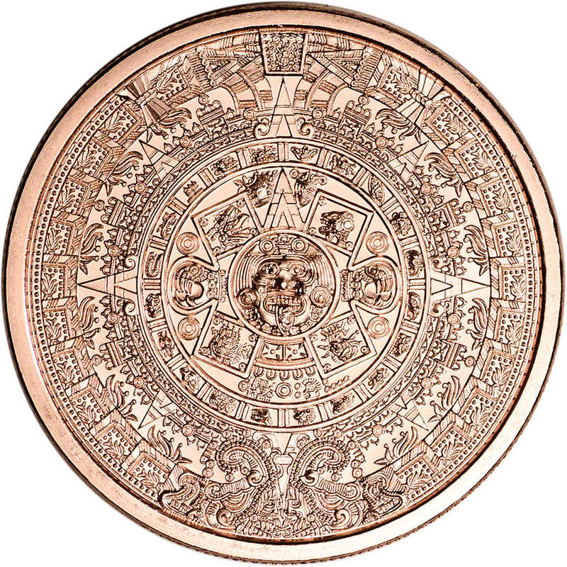 1 oz. Golden State Mint Copper Round Aztec Calendar .999 Fine Tube of 20