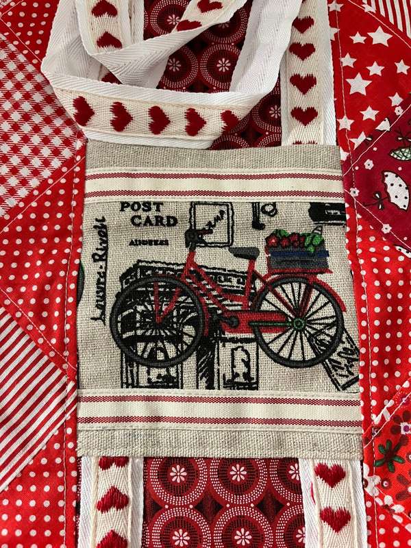 Handmade Detailed One-of-a-kind, Elegant, Multifunctional, Colourful bag. +|- 33cm X 40cm