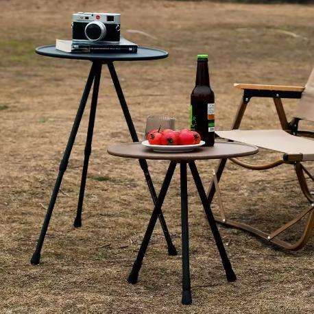 Outdoor Adjustable Table Round Camping Table Picnic Table with Storage Bag