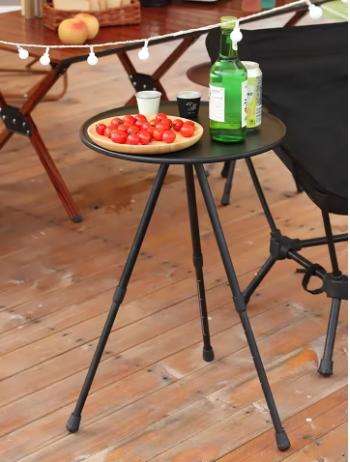 Outdoor Adjustable Table Round Camping Table Picnic Table with Storage Bag