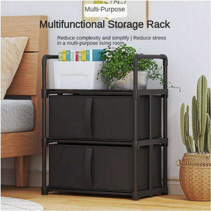 Wooden Rack Shelf For Living Room & Bedroom  (Number of Shelves - 2)
