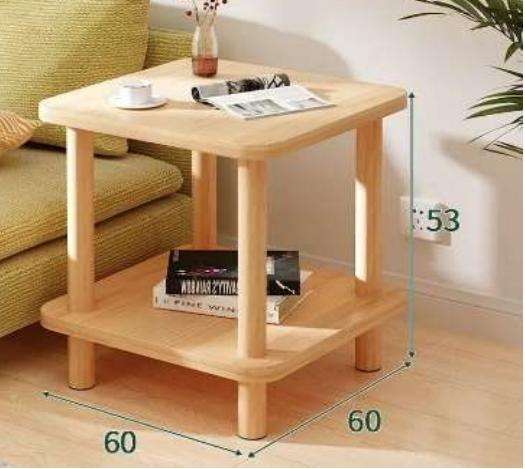 2-Tier Simple Modern Wooden Nightstand Side Table for Bedroom Office