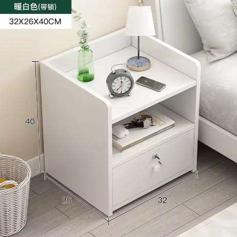Simple bedside table with lock mini cabinet home bedroom bedside wardrobe