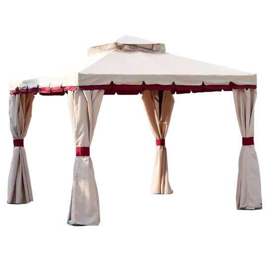Deluxe Outdoor Gazebo with Mosquito Netting and Double Vented Roof