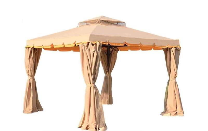 Deluxe Outdoor Gazebo with Mosquito Netting and Double Vented Roof