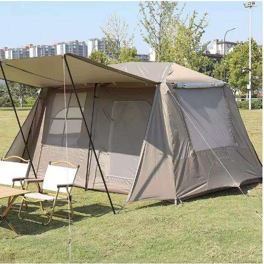 Outdoor camping automatic roof tent, two bedrooms and one living room, spacious living room,