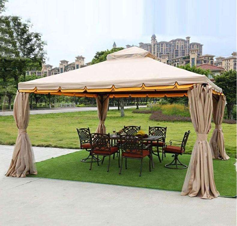 Deluxe Outdoor Gazebo with Mosquito Netting and Double Vented Roof