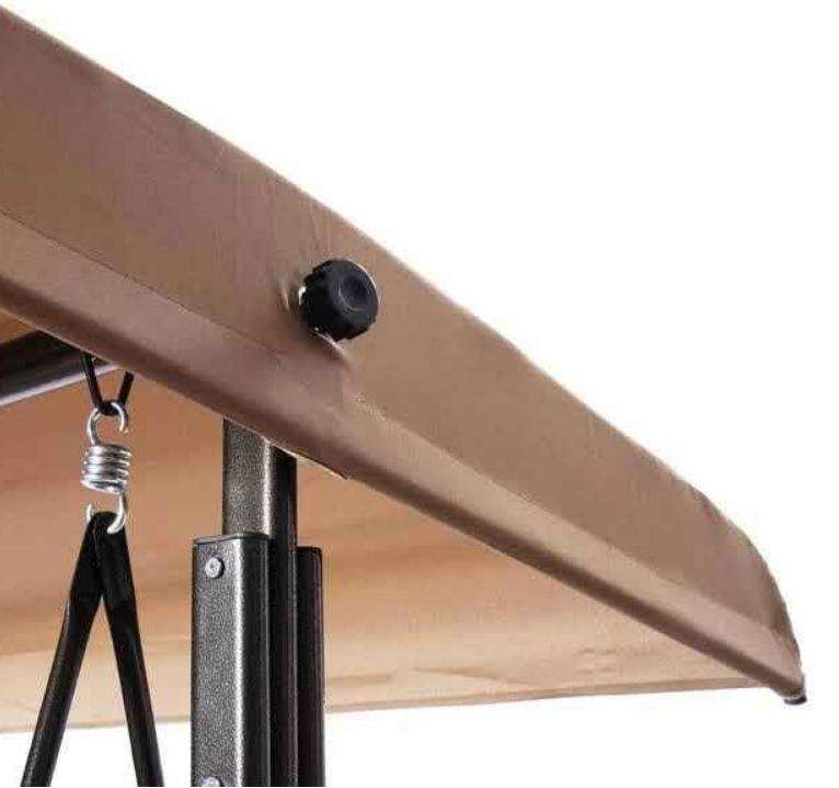 Tranquil Oasis: Outdoor Metal Swing Bench with Cushions