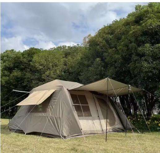 Outdoor camping automatic roof tent, two bedrooms and one living room, spacious living room,