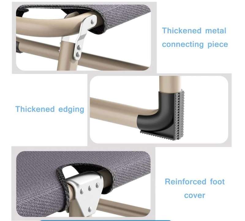 Reclining Foldable Outdoor Sun Lounger Cot Bed With Pillow