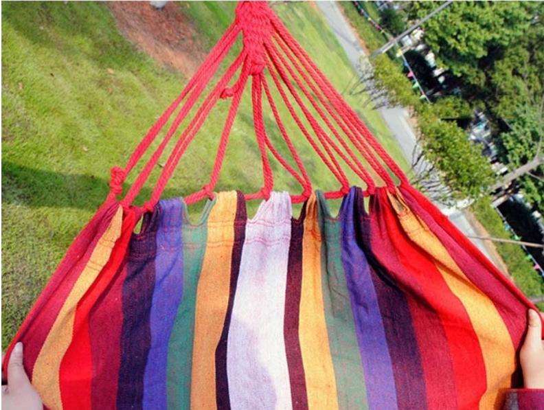 Hazlo Comfortable Cotton Folding Hanging Hammock