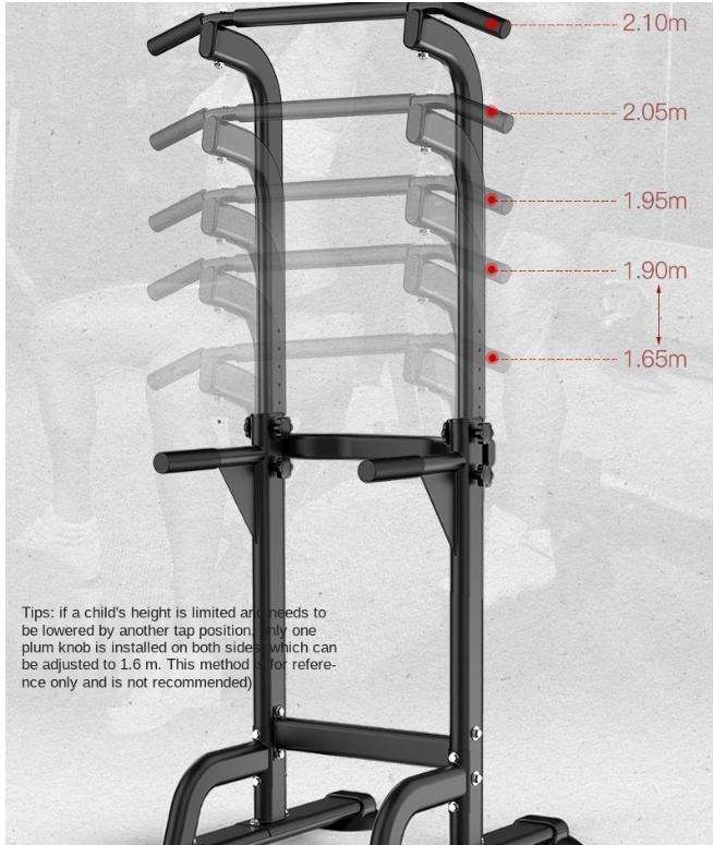 Fitness Pull Up Bar Dip Station Workout Stand