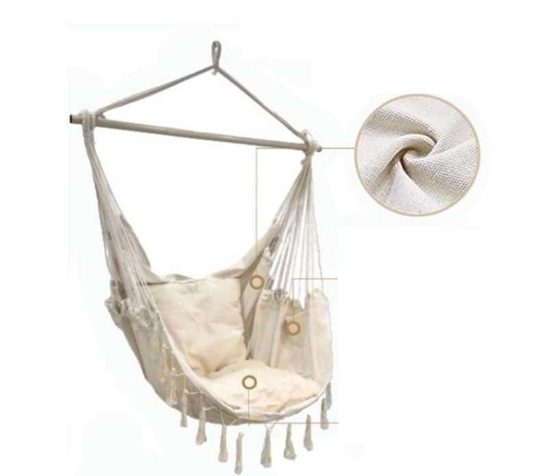 Indoor and Outdoor Removable Support Rod Hammock Chair Swing