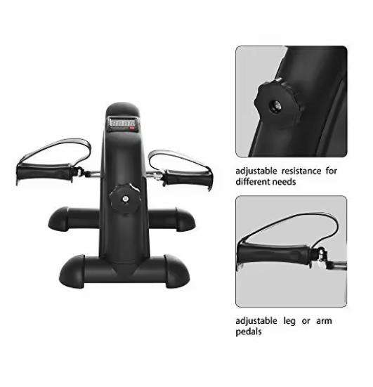 Mini Pedal Exercise Bike for Arm Leg Training with LCD Display