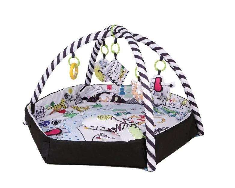 4 in 1 Newborn Baby Activity Gym Play Mat And Ball Pit - Black/White
