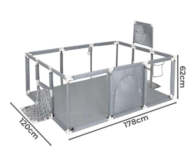 Indoor Outdoor Foldable Steel Children Playpen With Safety Net