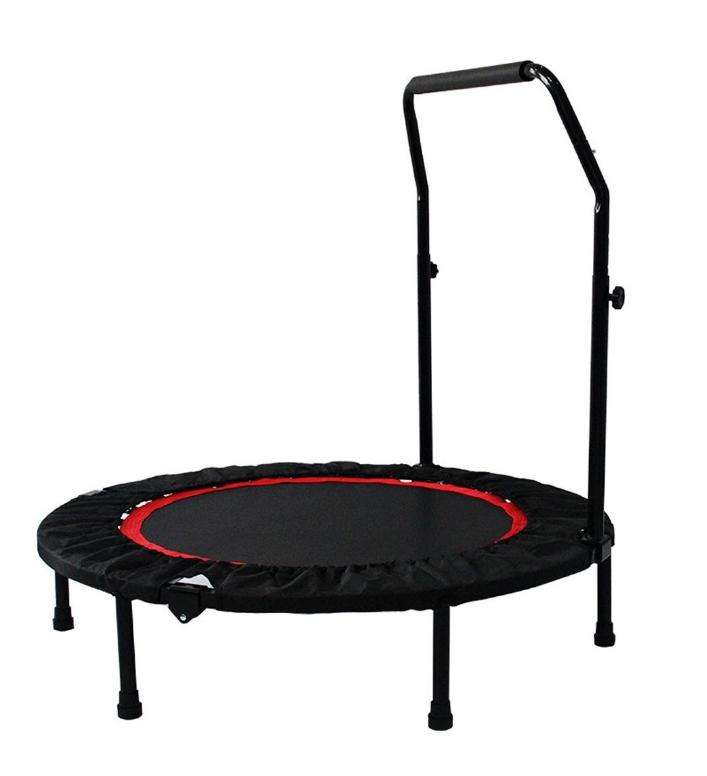 Fitness Trampoline with Adjustable Handlebar - Foldable