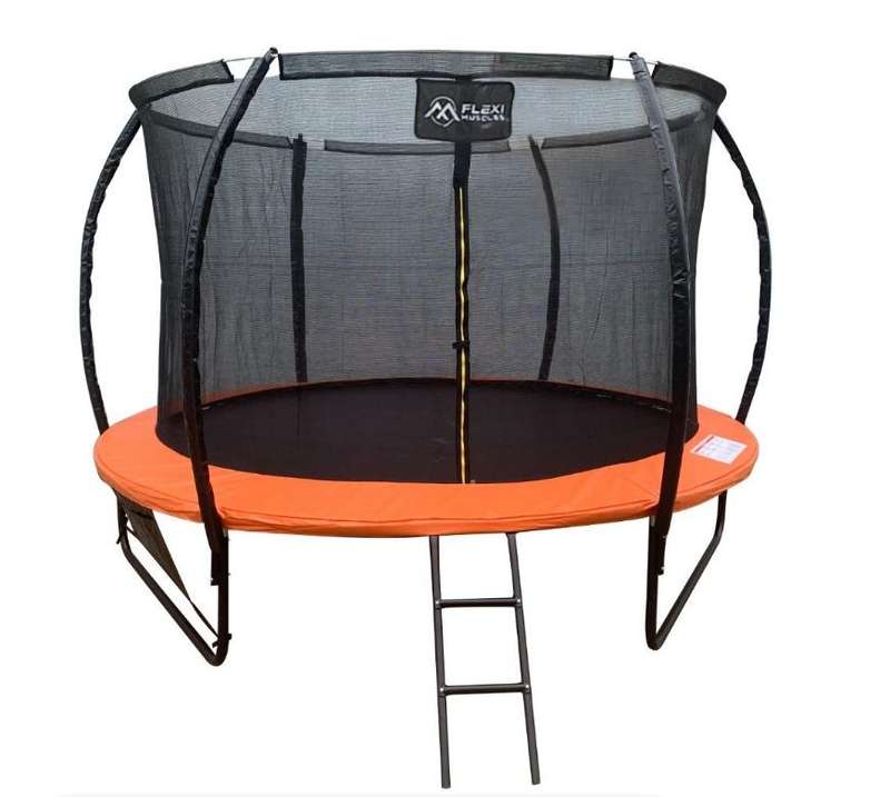 Flexi Muscles - 305cm (10 ft) Trampoline with Enclosure Net and Curved Poles