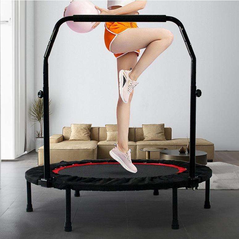 Fitness Trampoline with Adjustable Handlebar - Foldable