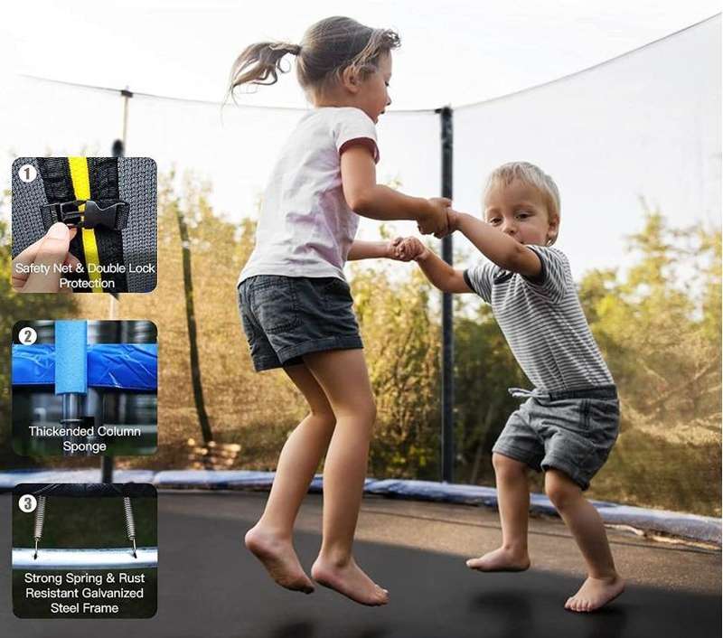 Outdoor Enclosed Net Trampoline - 2700 cm