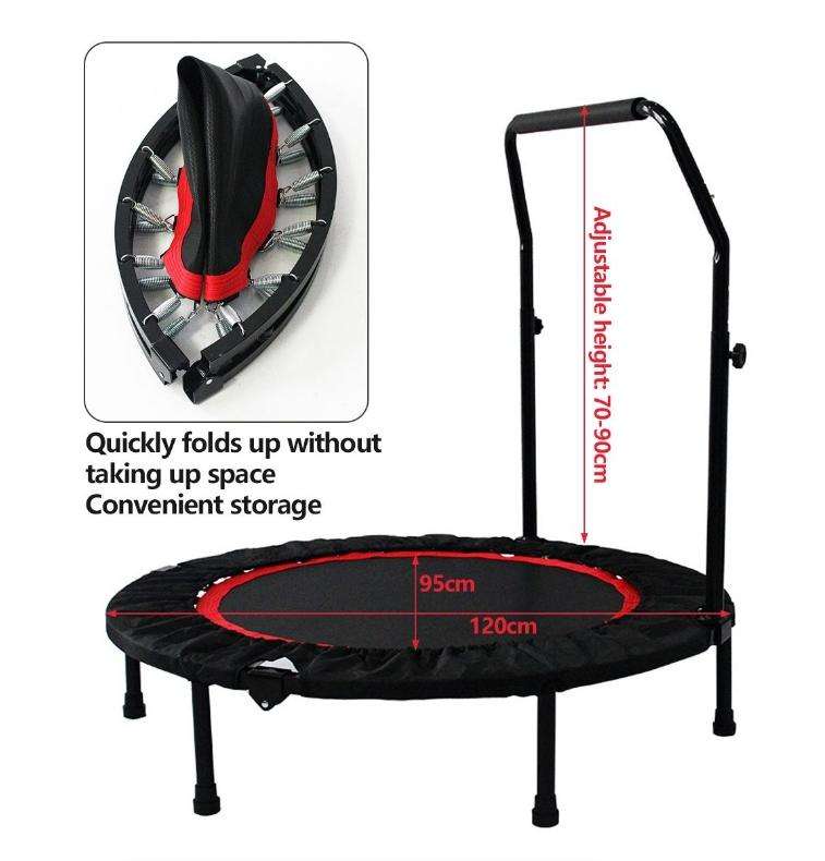 Fitness Trampoline with Adjustable Handlebar - Foldable