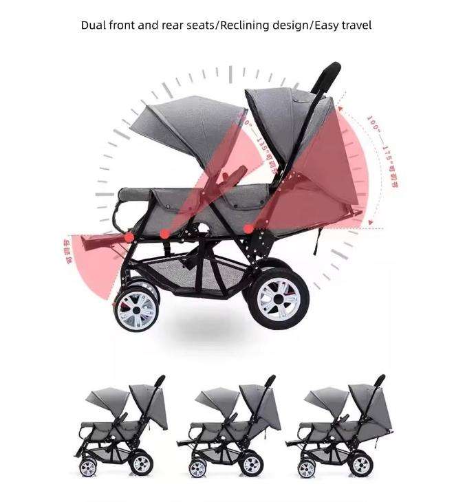 Double Baby Stroller Trolley Car Portable Fold Baby Stroller For Twins